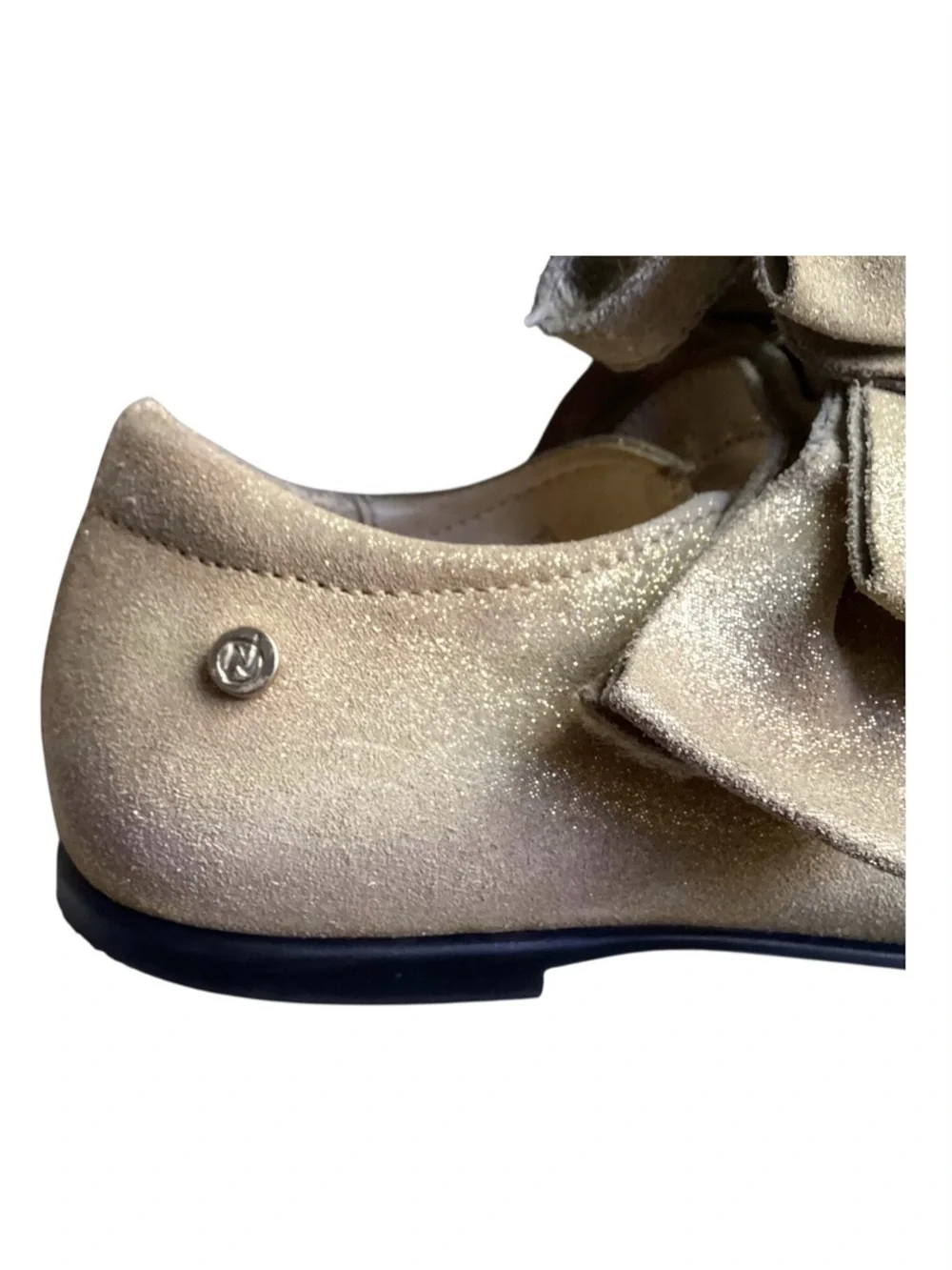 Naturino Sparkly Gold Suede Maryjane’s